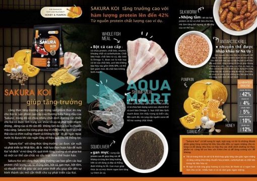 Thức Ăn Cá Koi Sakura High Growth 1,25Kg – 6,5Kg – Hạt Nổi 6