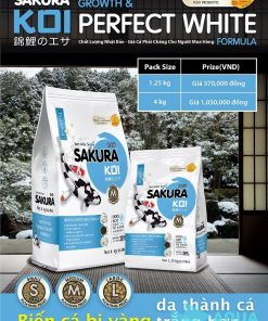 Thức ăn cá koi Sakura Trắng Da Perfect White 1,25Kg – 4Kg – Hạt Nổi 9